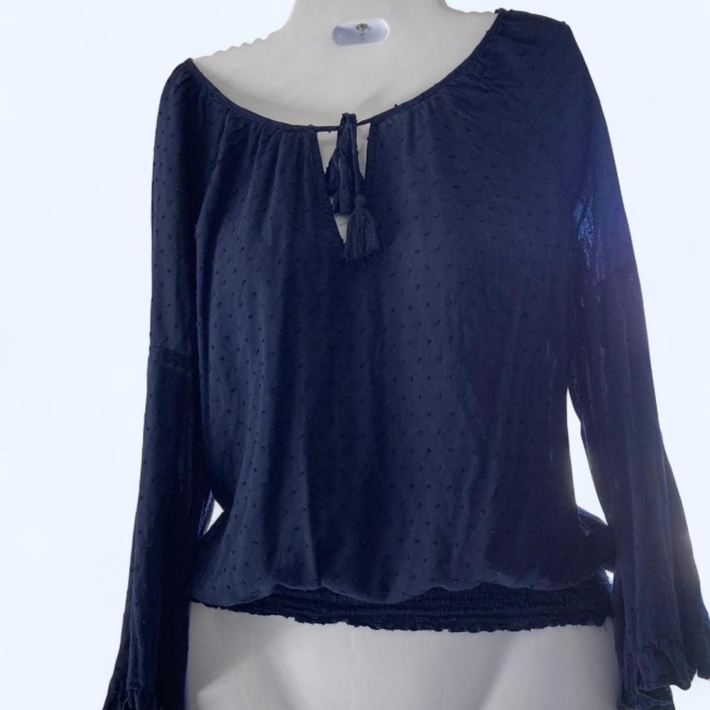 Aeropostale Blue Tie Front Blouse S